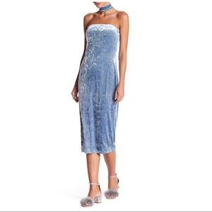 ARRIVE ACE CRUSHED VELVET CHOKER MIDI